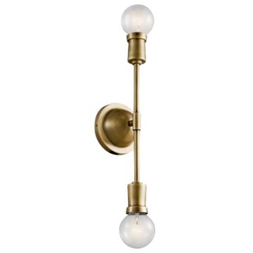 Armstrong Two Light Wall Sconce in Natural Brass by Kichler
