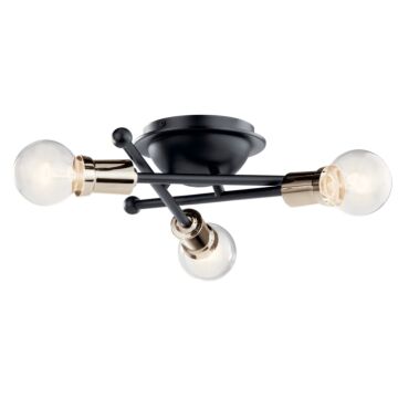 Armstrong Three Light Flush Mount in Black by Kichler