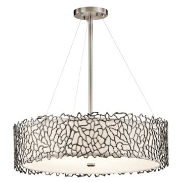 Silver Coral Four Light Chandelier in Classic Pewter by Kichler