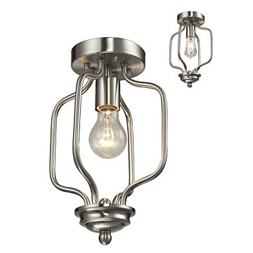 Z-Lite Cardinal 1-Light Flush Mount Ceiling Light In Brushed Nickel