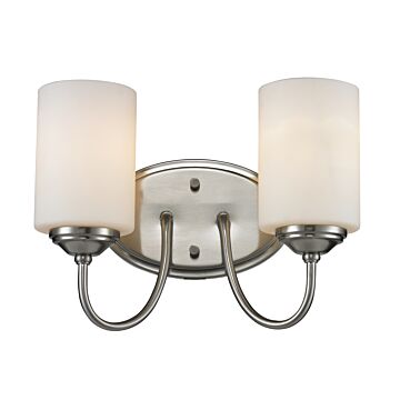 Z-Lite Cardinal 2-Light Bathroom Vanity Light In Brushed Nickel
