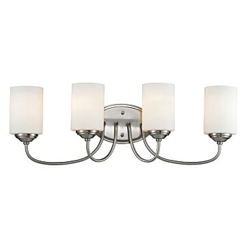 Z-Lite Cardinal 4-Light Bathroom Vanity Light In Brushed Nickel