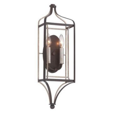 Astrapia Two Light Wall Sconce in Dark Rubbed Sienna With Aged Silver by MinkaLavery