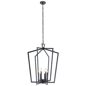 Abbotswell Six Light Chandelier in Black by Kichler