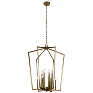 Abbotswell 12 Light Foyer Chandelier in Natural Brass by Kichler