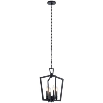 Abbotswell Four Light Pendant in Black by Kichler