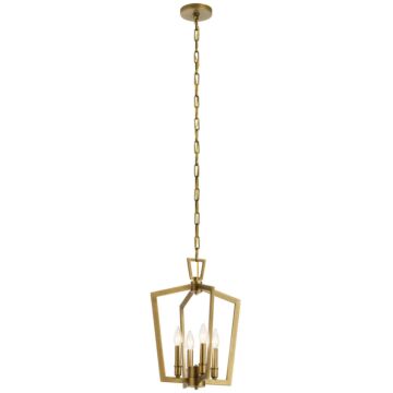 Abbotswell Four Light Pendant in Natural Brass by Kichler