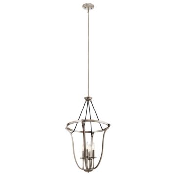 Thisbe Four Light Foyer Pendant in Classic Pewter by Kichler