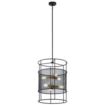 Piston 6-Light Foyer Pendant in Black