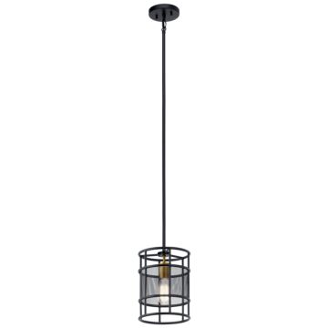 Piston One Light Mini Pendant in Black by Kichler