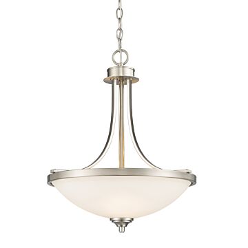 Z-Lite Bordeaux 3-Light Pendant Light In Brushed Nickel