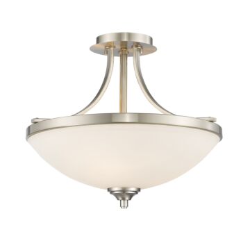 Z-Lite Bordeaux 3-Light Semi Flush Mount Ceiling Light In Brushed Nickel