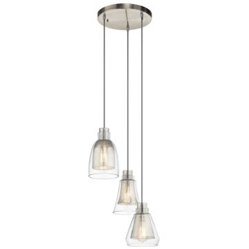 Evie Three Light Pendant in Brushed Nickel by Kichler