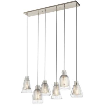 Evie Six Light Linear Chandelier in Brushed Nickel by Kichler