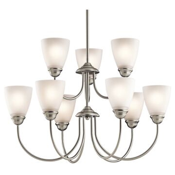 Jolie Nine Light Chandelier in Brushed Nickel by Kichler