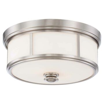 Harbour Point Two Light Flush Mount in Brushed Nickel by MinkaLavery