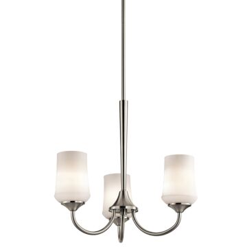 Aubrey Three Light Chandelier in Brushed Nickel by Kichler