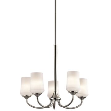 Aubrey Five Light Chandelier in Brushed Nickel by Kichler
