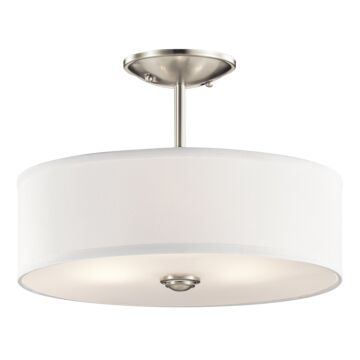 Shailene Three Light Semi Flush Mount in Brushed Nickel by Kichler