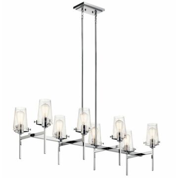 Alton Eight Light Linear Chandelier in Chrome by Kichler