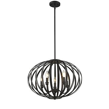 Z Lite Moundou 5 Light Pendant Light In Bronze