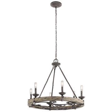 Taulbee Six Light Chandelier in Weathered Zinc by Kichler