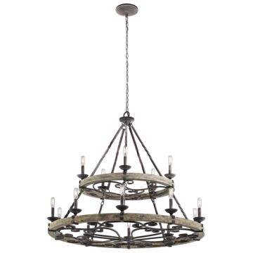 Taulbee 15 Light Chandelier in Weathered Zinc by Kichler