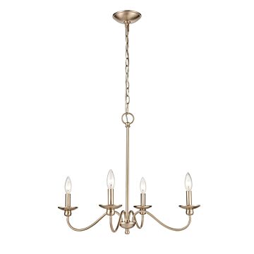Delvona Four Light Chandelier in Modern Gold by Millennium