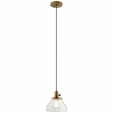 Avery One Light Mini Pendant in Natural Brass by Kichler