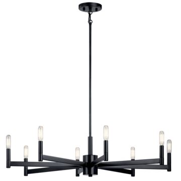 Erzo Eight Light Chandelier in Black by Kichler