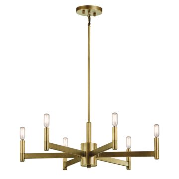 Erzo Six Light Chandelier in Natural Brass by Kichler