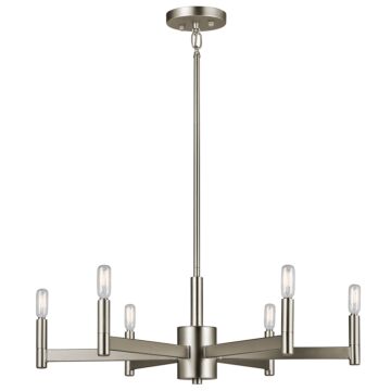 Erzo Six Light Chandelier in Satin Nickel by Kichler