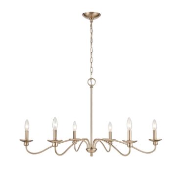Delvona Six Light Chandelier in Modern Gold by Millennium