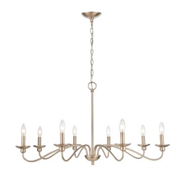 Delvona Eight Light Chandelier in Modern Gold by Millennium