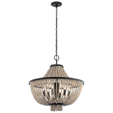 Brisbane Six Light Chandelier in Distressed Black by Kichler