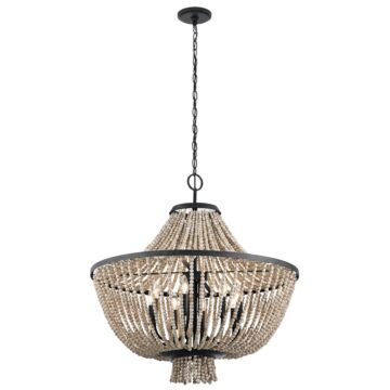 Brisbane Eight Light Chandelier in Distressed Black by Kichler