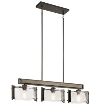 Aberdeen Three Light Linear Chandelier in Olde Bronze by Kichler