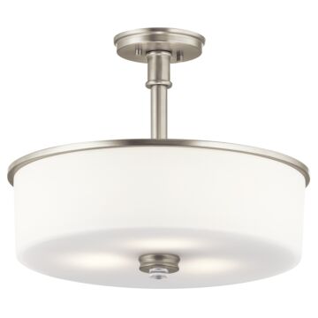 Joelson Three Light Pendant Semi Flush Mount in Brushed Nickel by Kichler