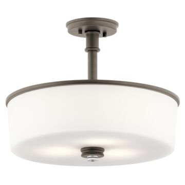 Joelson Three Light Pendant Semi Flush Mount in Olde Bronze by Kichler