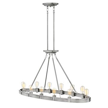 Hinkley Everett 12-Light Linear Chandelier In Brushed Nickel