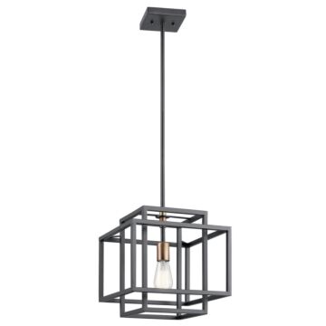 Taubert One Light Pendant in Black by Kichler