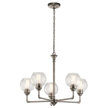 Niles Five Light Chandelier in Antique Pewter by Kichler