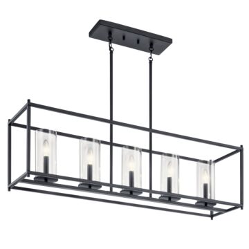 Crosby Five Light Linear Chandelier in Black by Kichler