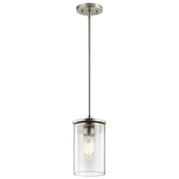Crosby One Light Mini Pendant in Brushed Nickel by Kichler