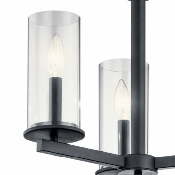 Kichler Crosby 3 Light Contemporary Chandelier in Black