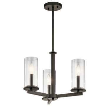 Crosby Three Light Chandelier Semi Flush Mount in Olde Bronze by Kichler