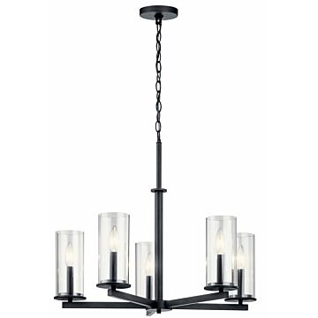 Crosby Five Light Chandelier in Black by Kichler