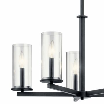Kichler Crosby 5 Light Contemporary Chandelier in Black