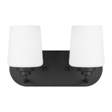Windom 2-Light Bathroom Vanity Light in Midnight Black