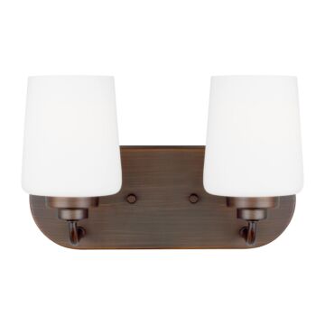 Windom 2-Light Bathroom Vanity Light in Bronze